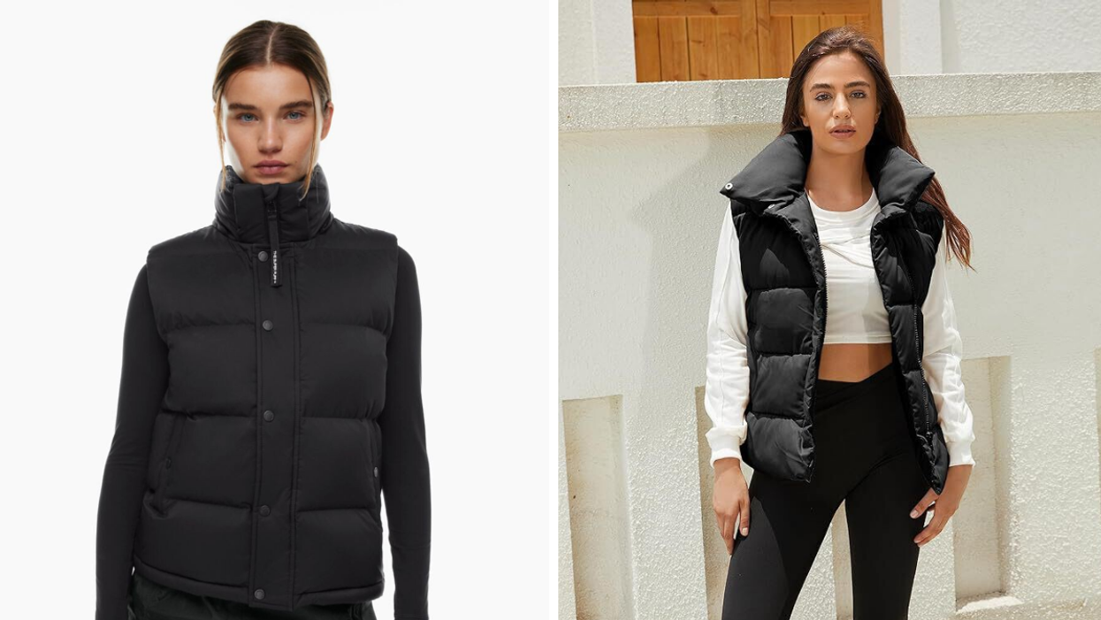 Aritzia's Super Puff™ Vest. Right: A puffer vest from Amazon.