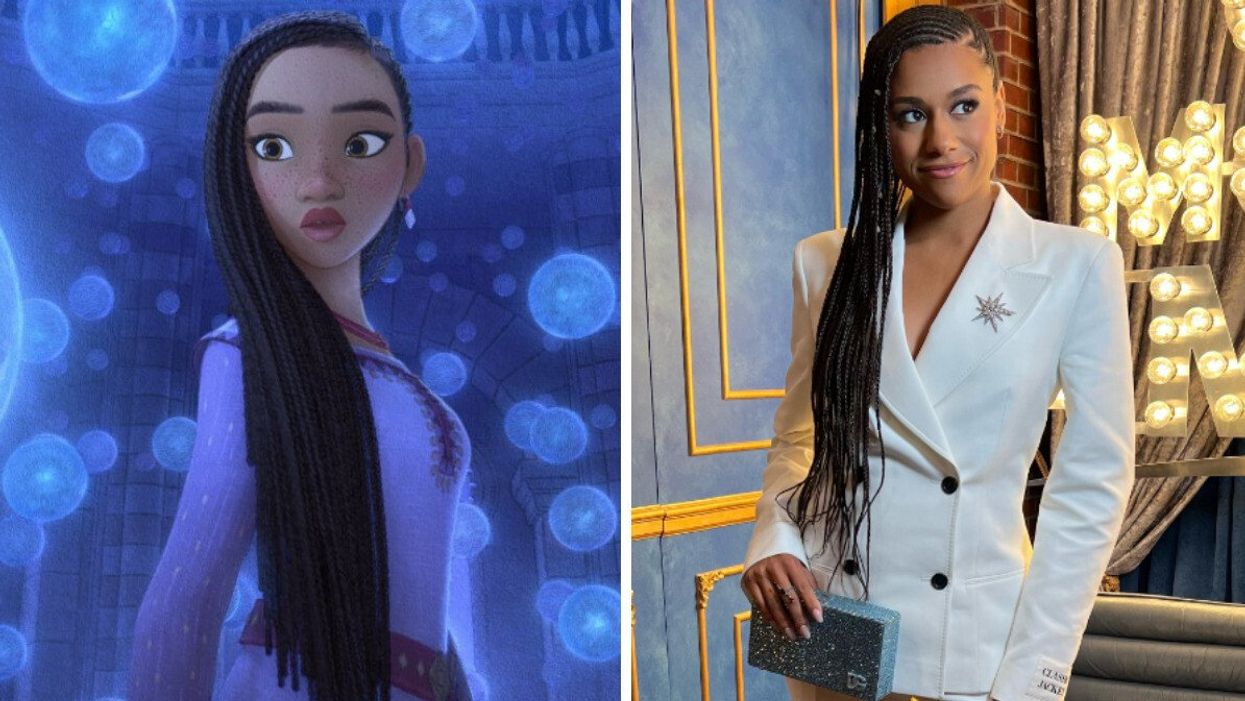 Asha in Disney Studios' "Wish." Right: "Wish" star Ariana DeBose.