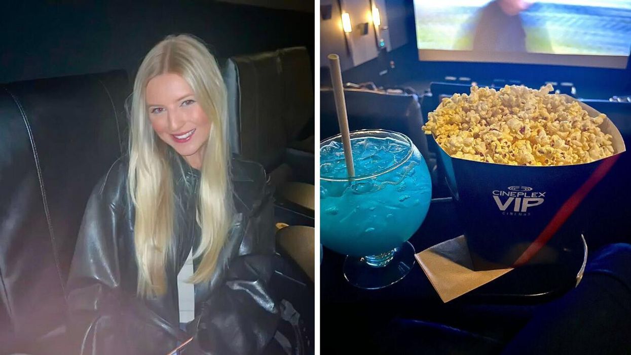 Ashley Harris. Right: Cineplex Cinemas Marine Gateway and VIP.