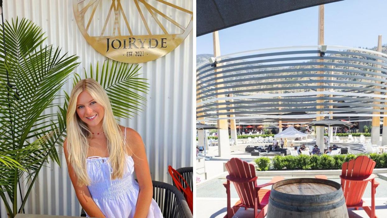 Ashley Harris. Right: District Wine Village.