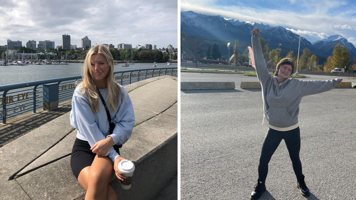Ashley in Vancouver. Right: Charlie in the mountains.
