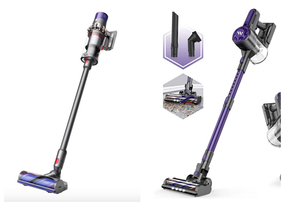 Aspirateur Dyson. Droite : Aspirateur Amazon.