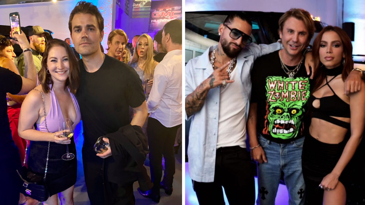 Associate Editor Jenna Kelley and Paul Wesley. Right: Maluma, Foodgod and Anitta.