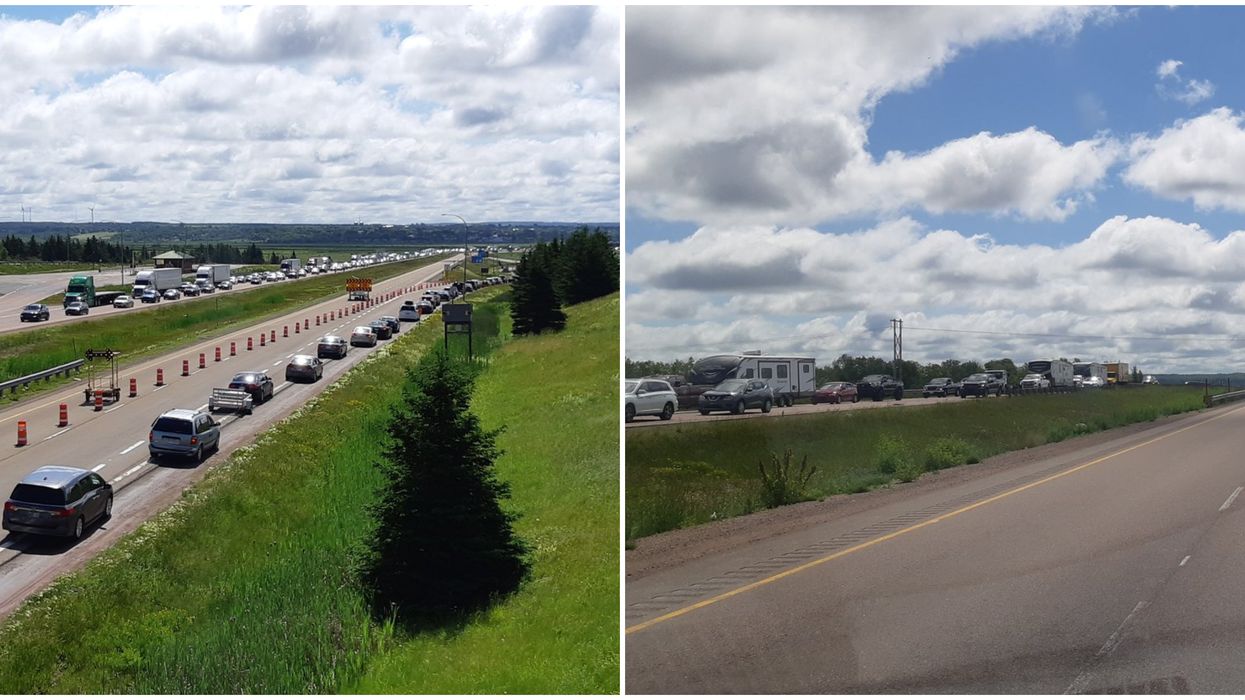 Atlantic Bubble Opening Had Huge Traffic Line Ups To Cross The Border On The First Day