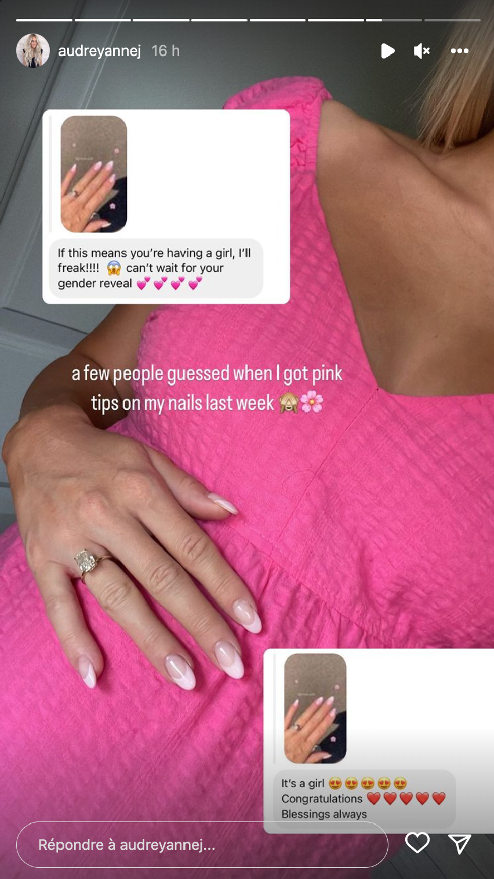 Audrey-Anne Jean d\u00e9voile le sexe de son b\u00e9b\u00e9.