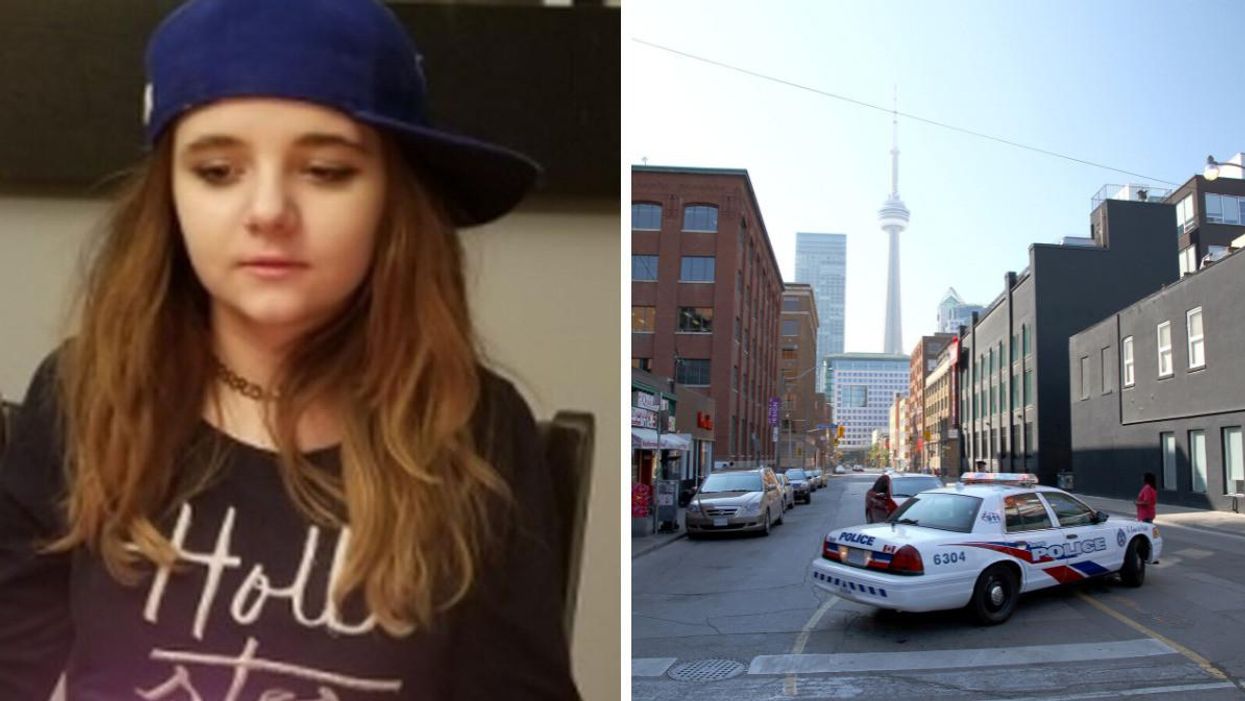 Aveda Polsinelli last seen on Saturday, March 5. Right: Toronto police on patrol.