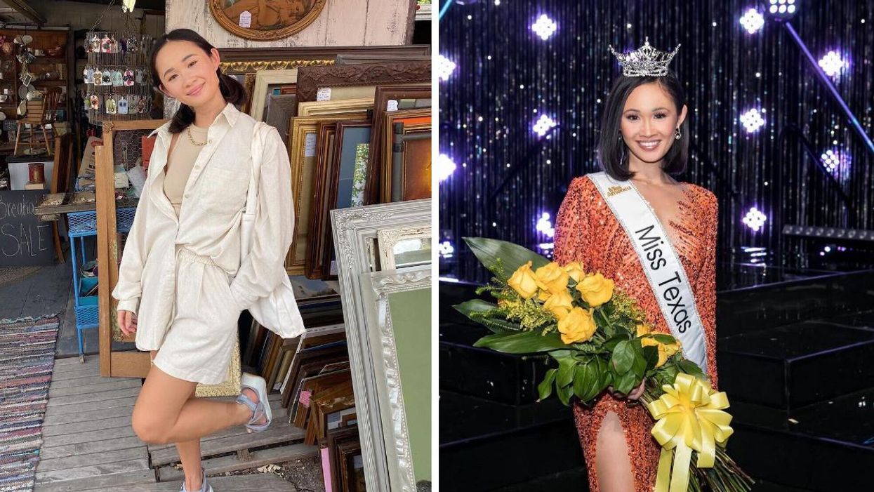 Averie Bishop at the Third Monday Trade Days. Right: Averie Bishop as Miss Texas 2022.