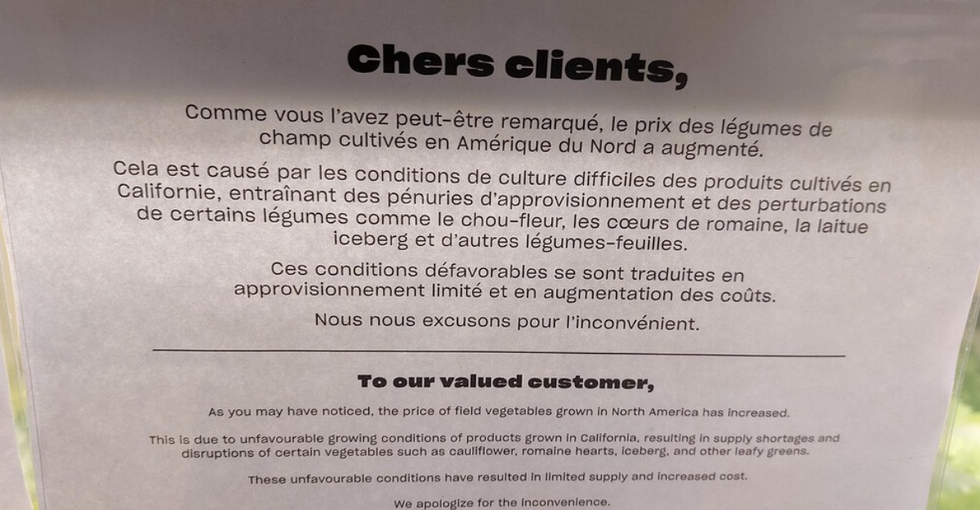 Avis \u00e0 la client\u00e8le chez Provigo.