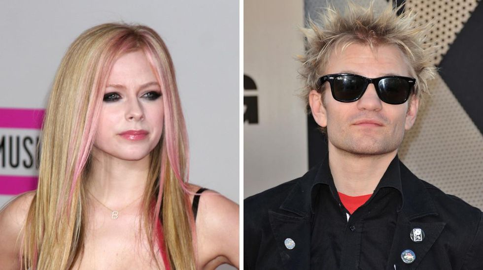 Avril Lavigne. Right: Deryck Whibley.