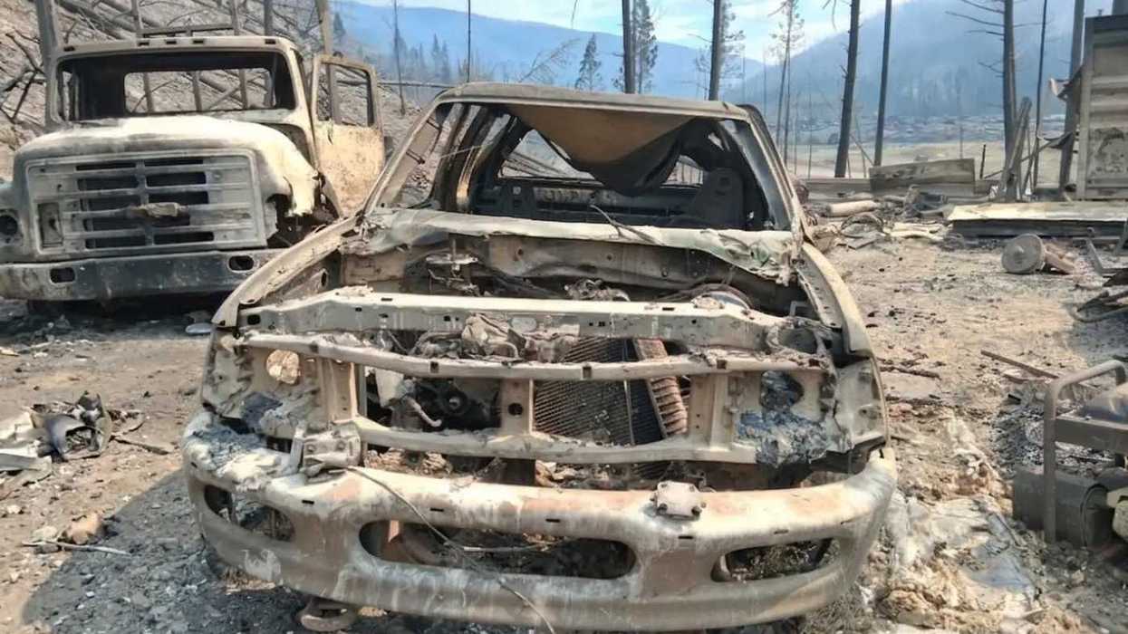 B.C. fire leaves scorched vehicles, trees, metal