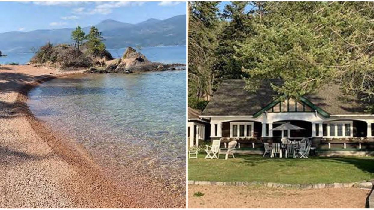 B.C.'s Okanagan Lake Estate For Sale Has Pink Sand Beaches & Crystal Clear Water