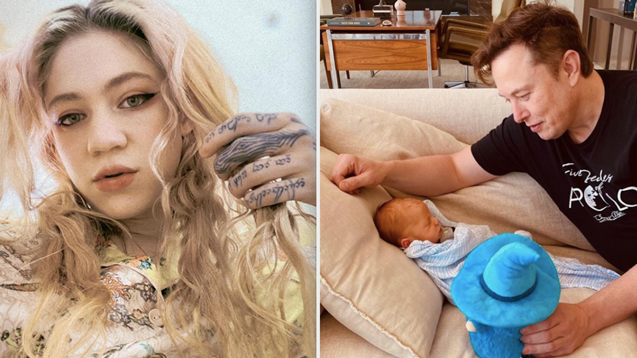 Baby in training! Grimes and Elon Musk's newborn X AE A-XII is apparently learning an interesting skill. The new mom posted a photo of her son wearing a T-shirt featuring a word you've probably never heard of before.