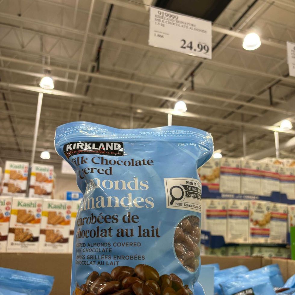 bag of Kirkland Signature chocolate-covered almonds