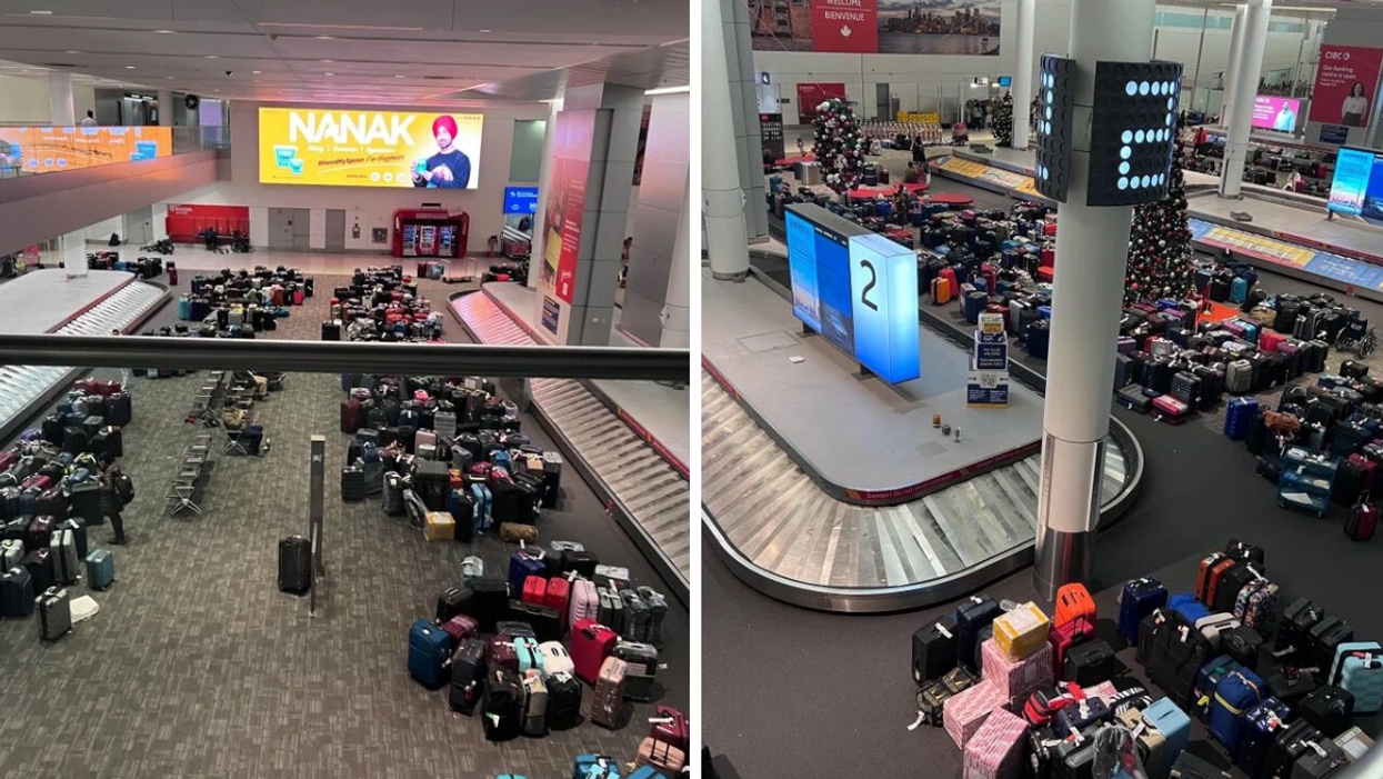 Baggage claim at Toronto Pearson Airport.