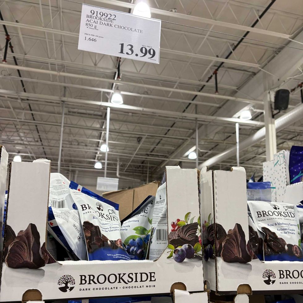 bags of Brookside chocolate-covered acai and blueberries at costco