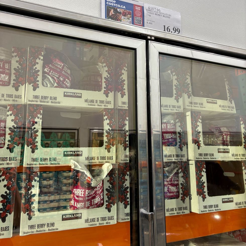 bags of Kirkland Signature frozen berry blend