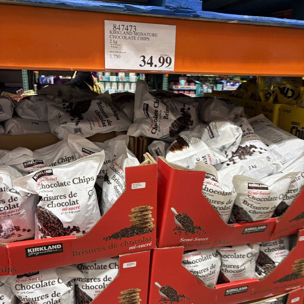 bags of Kirkland Signature semi-sweet chocolate chips at costco