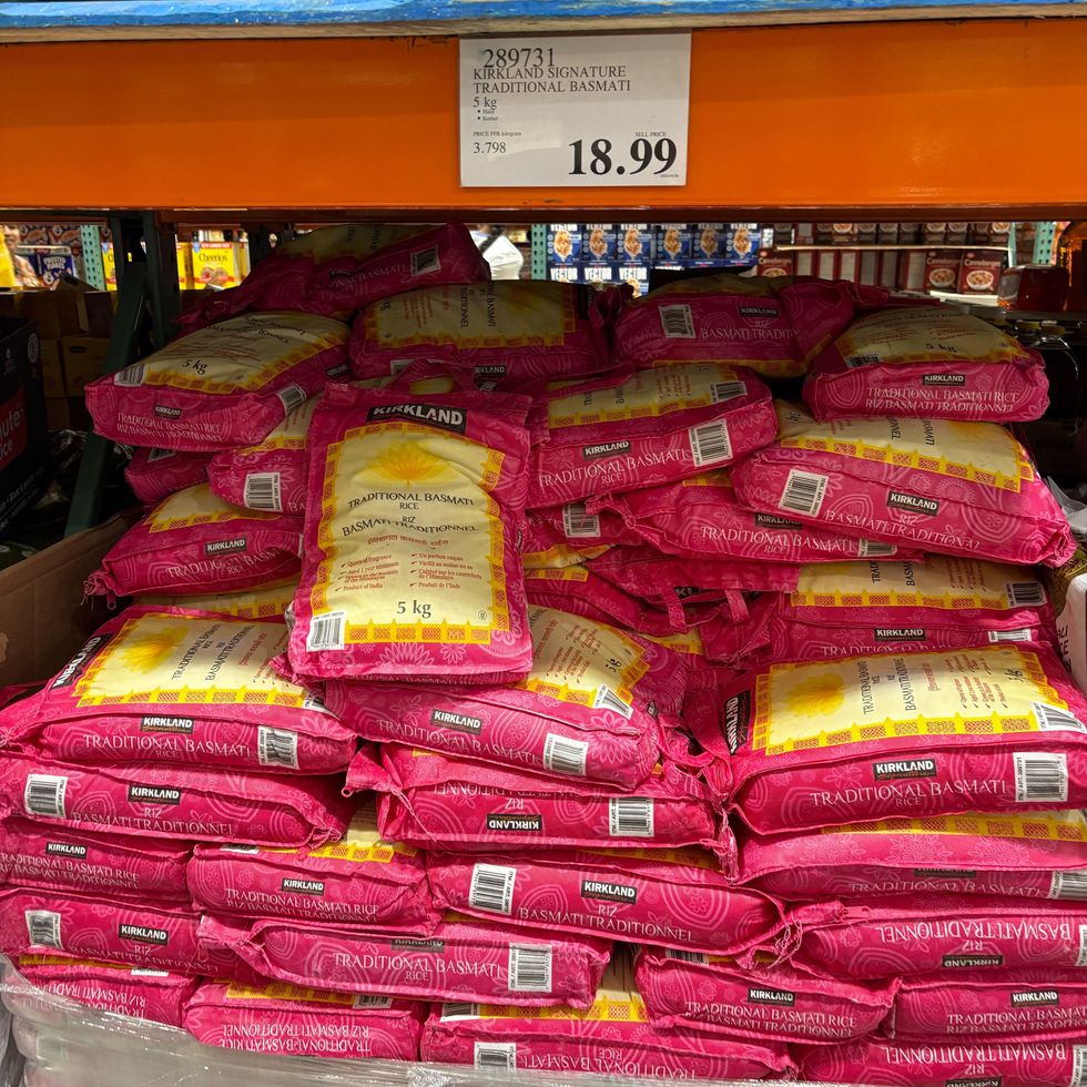 bags of Kirkland Signature traditional basmati rice