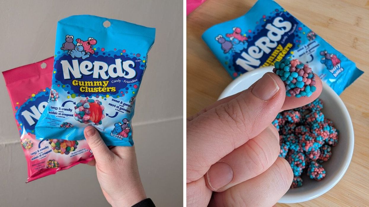 Bags of NERDS Gummy Clusters. Right: NERDS Gummy Clusters Berry
