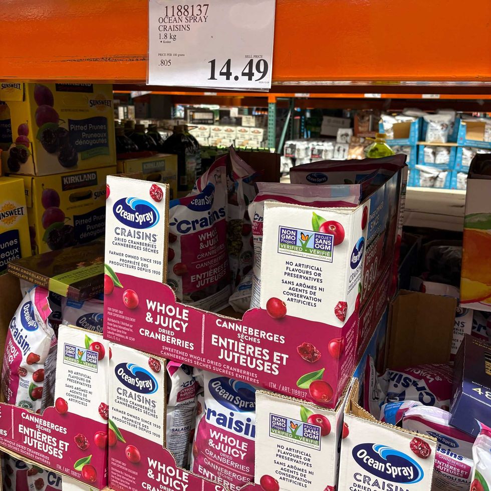 bags of Ocean Spray craisins at costco