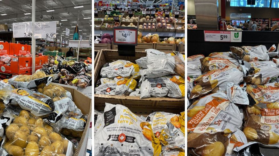 bags of potatoes at costco, walmart and metro
