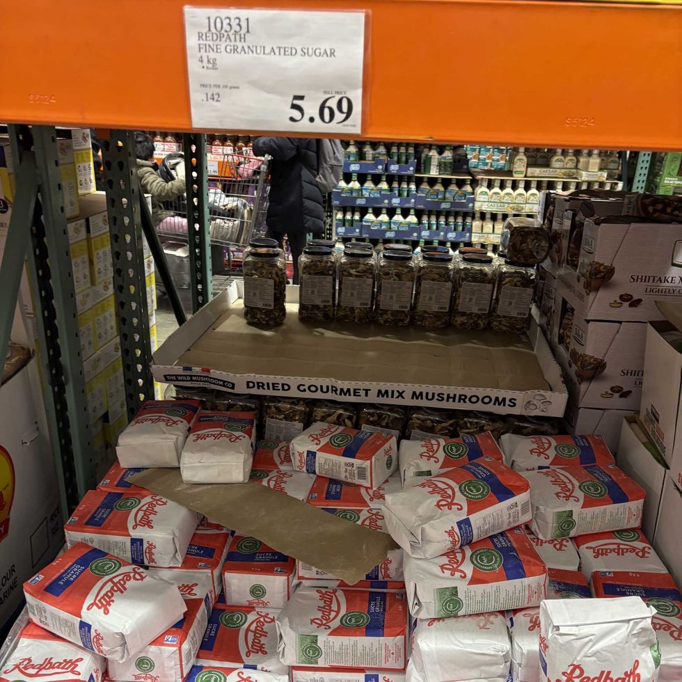 bags of Redpath granulated sugar at costco