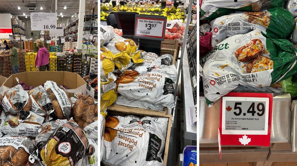 bags of russet potatoes at costco, walmart and loblaws