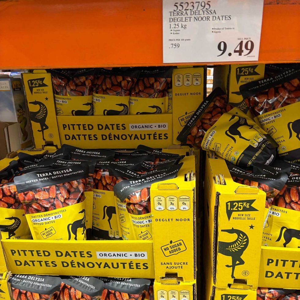 bags of Terra Delyssa pitted dates at costco