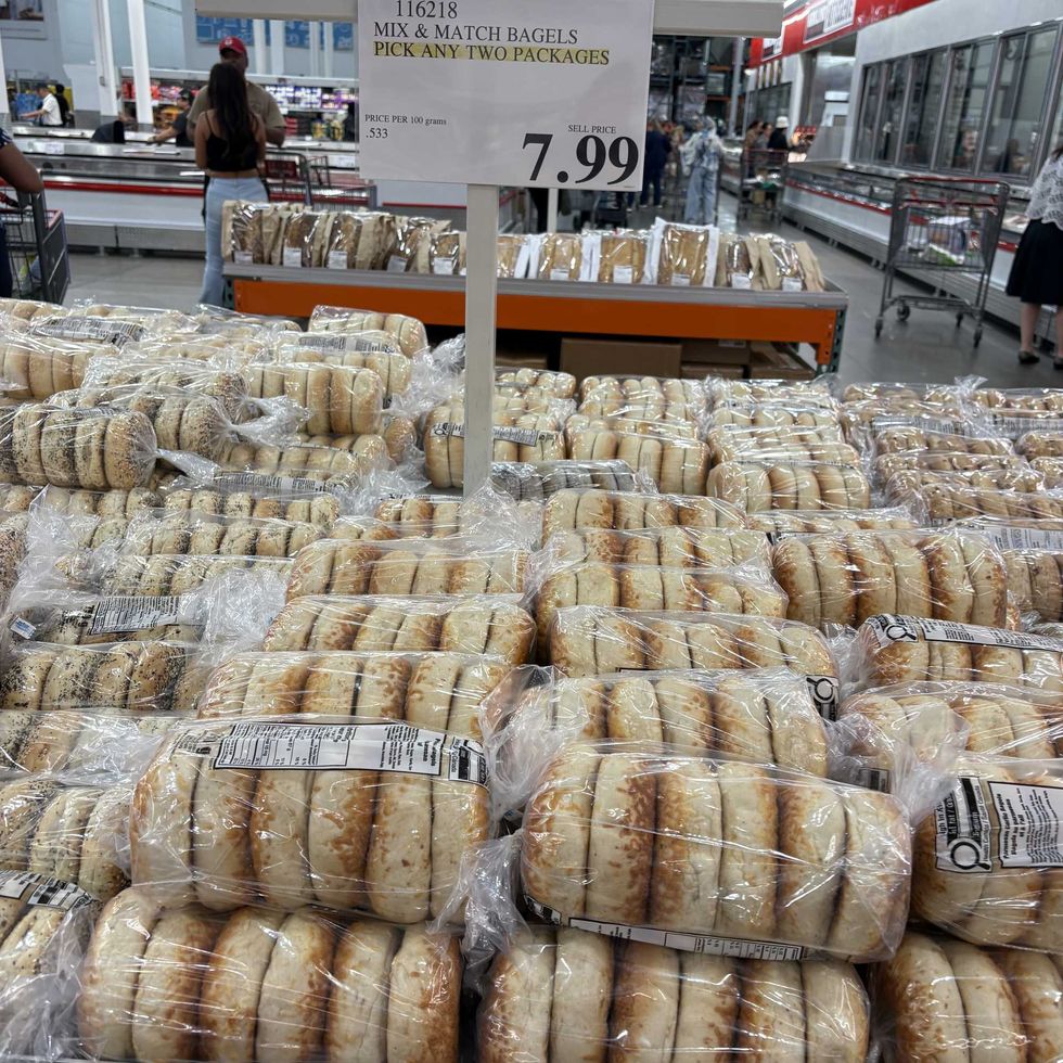 bags of \u200b\u200bKirkland Signature bagels at Costco