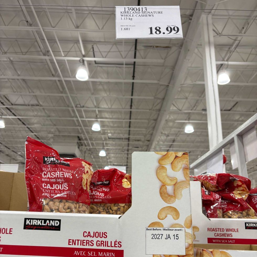 bags of \u200bKirkland Signature cashews at costco