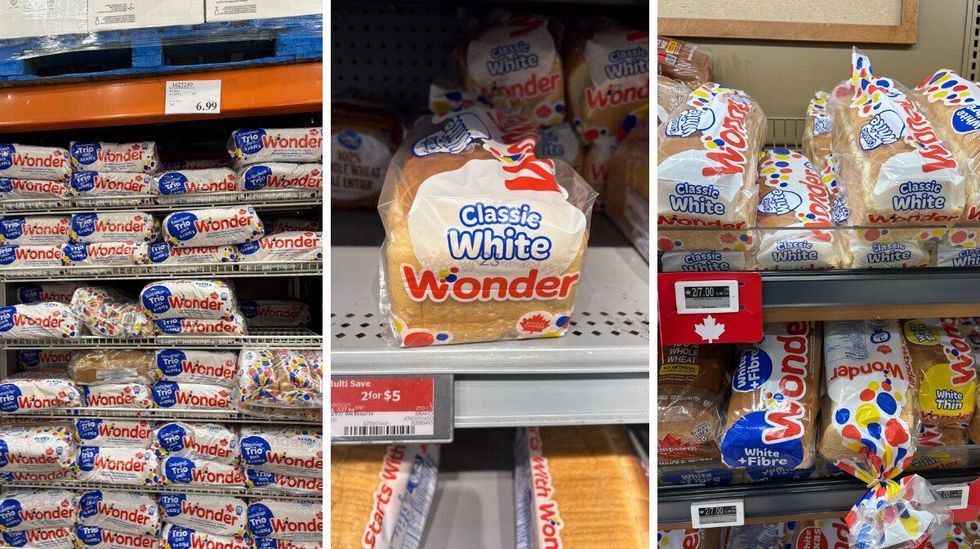 bags of wonder bread loaves at costco, walmart and loblaws