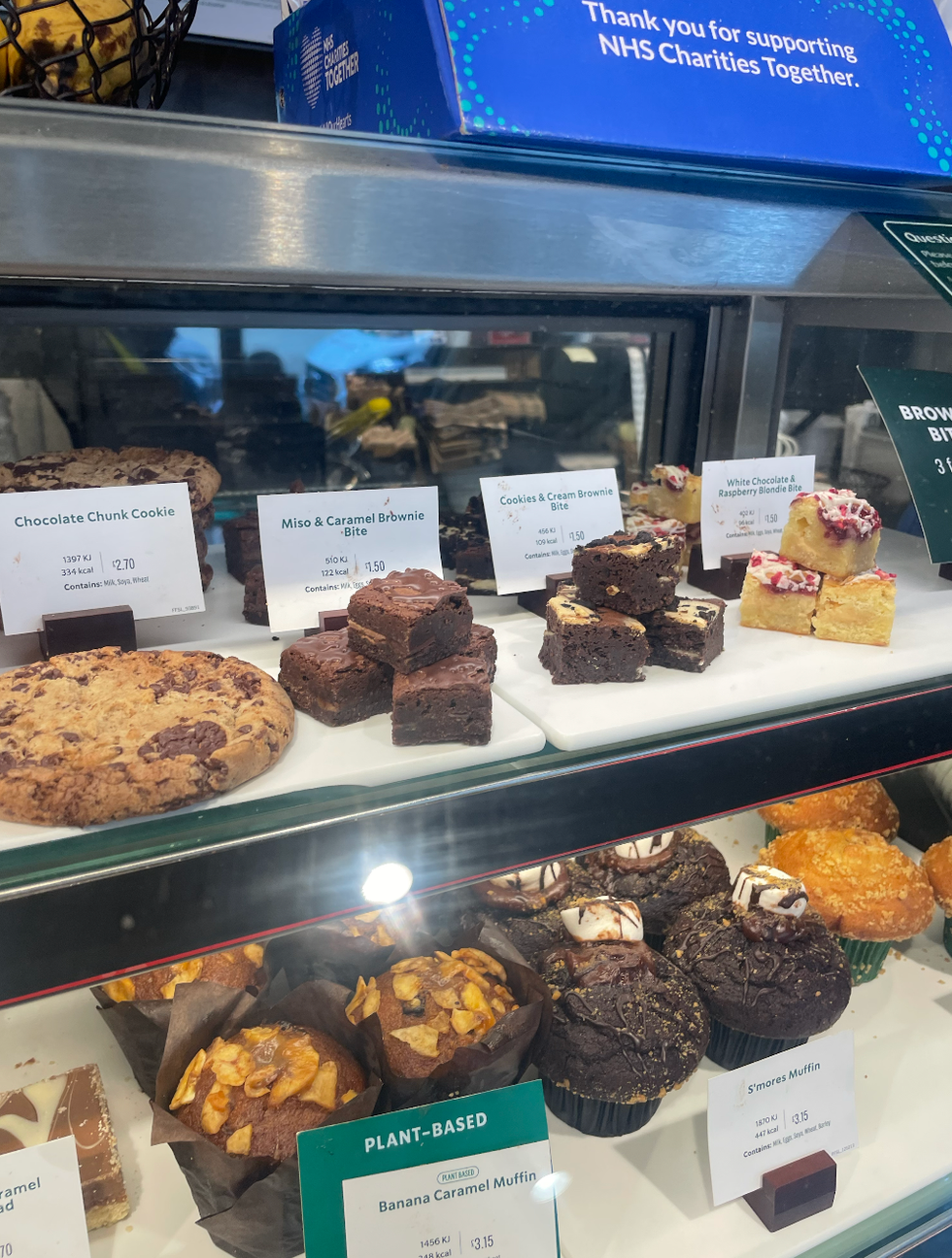 Baked goods at Starbucks.