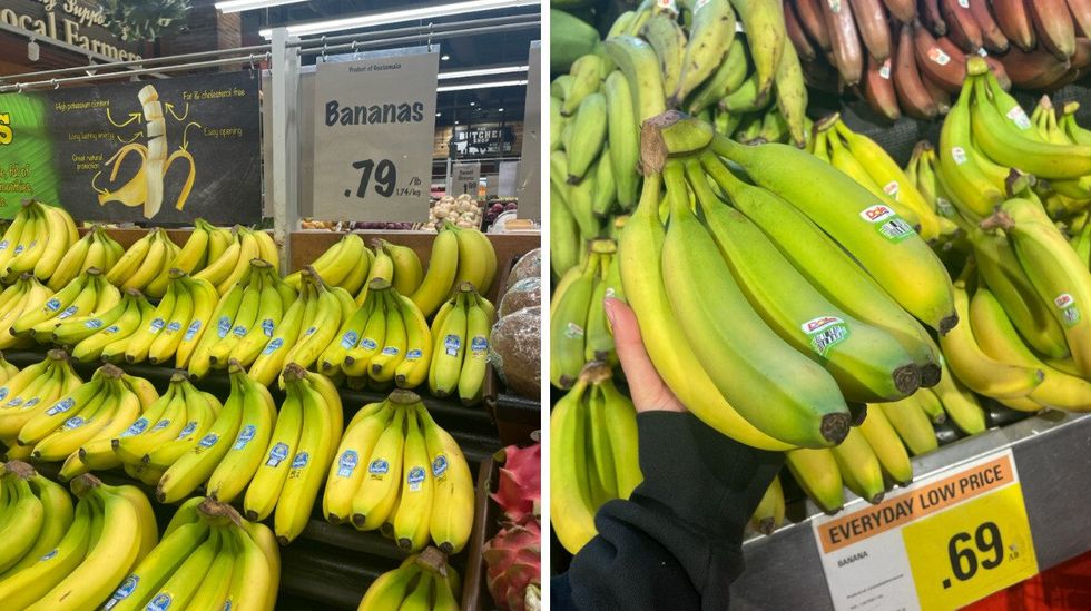 Bananas at Farm Boy. Right: Bananas at Loblaws.