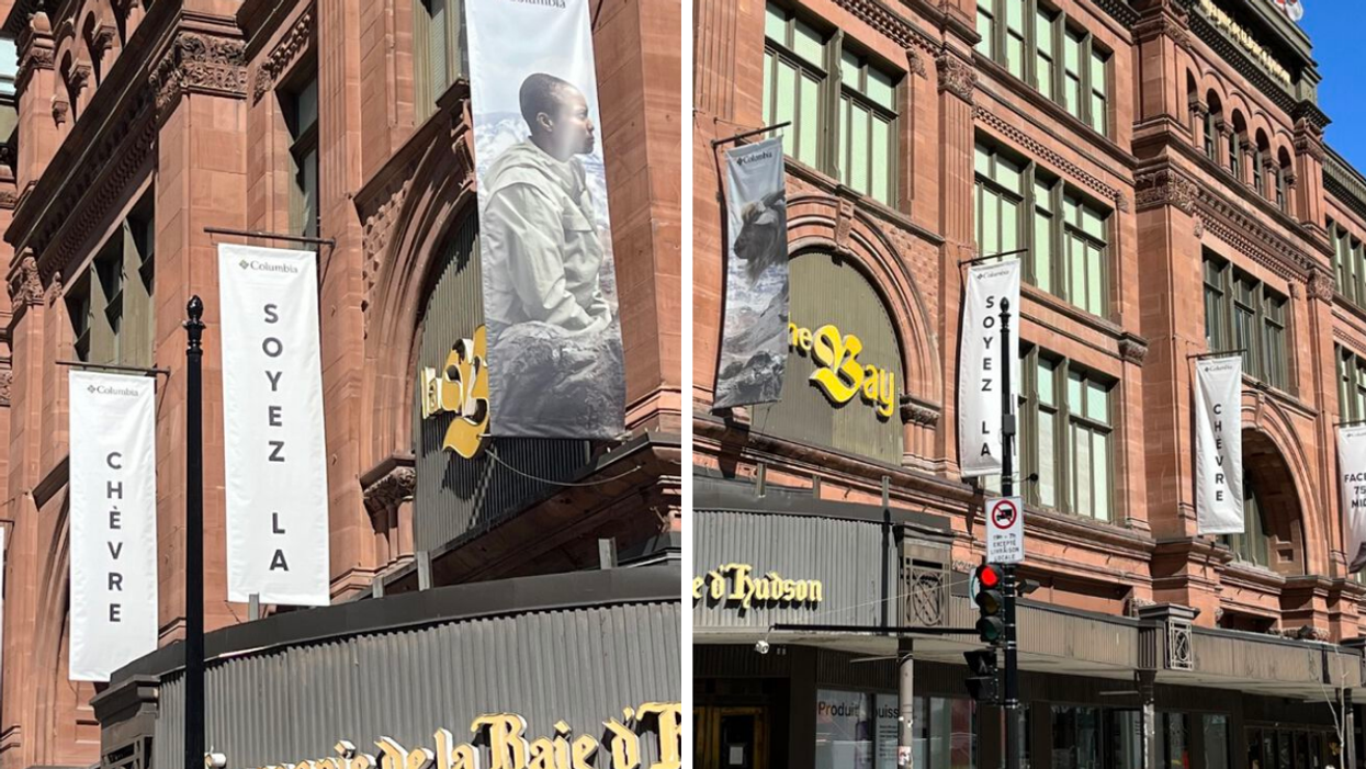 Bannières extérieur du magasin La Baie.
