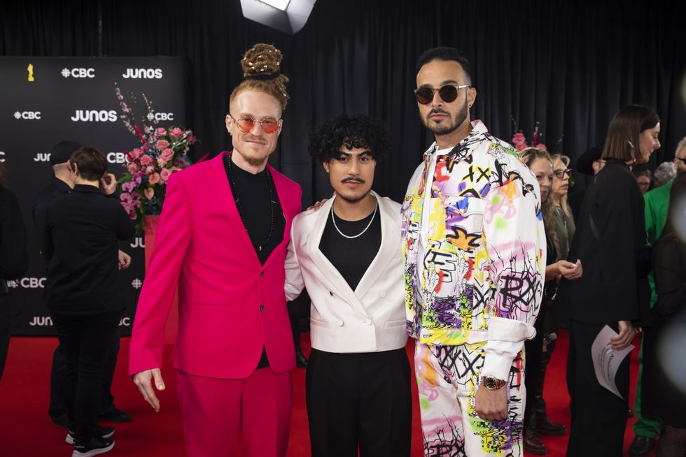 Banx and Ranx and Preston Pablo on the JUNO red carpet.