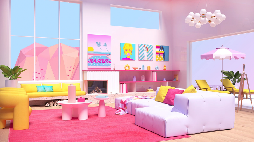 Barbie's pink living room at World of Barbie.