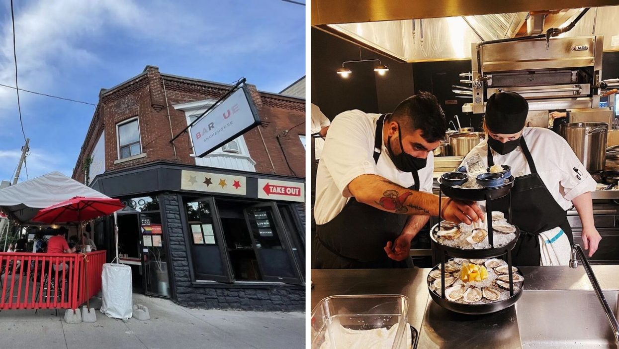 Barque Smokehouse in Toronto. Right: Inside Aiana in Ottawa.