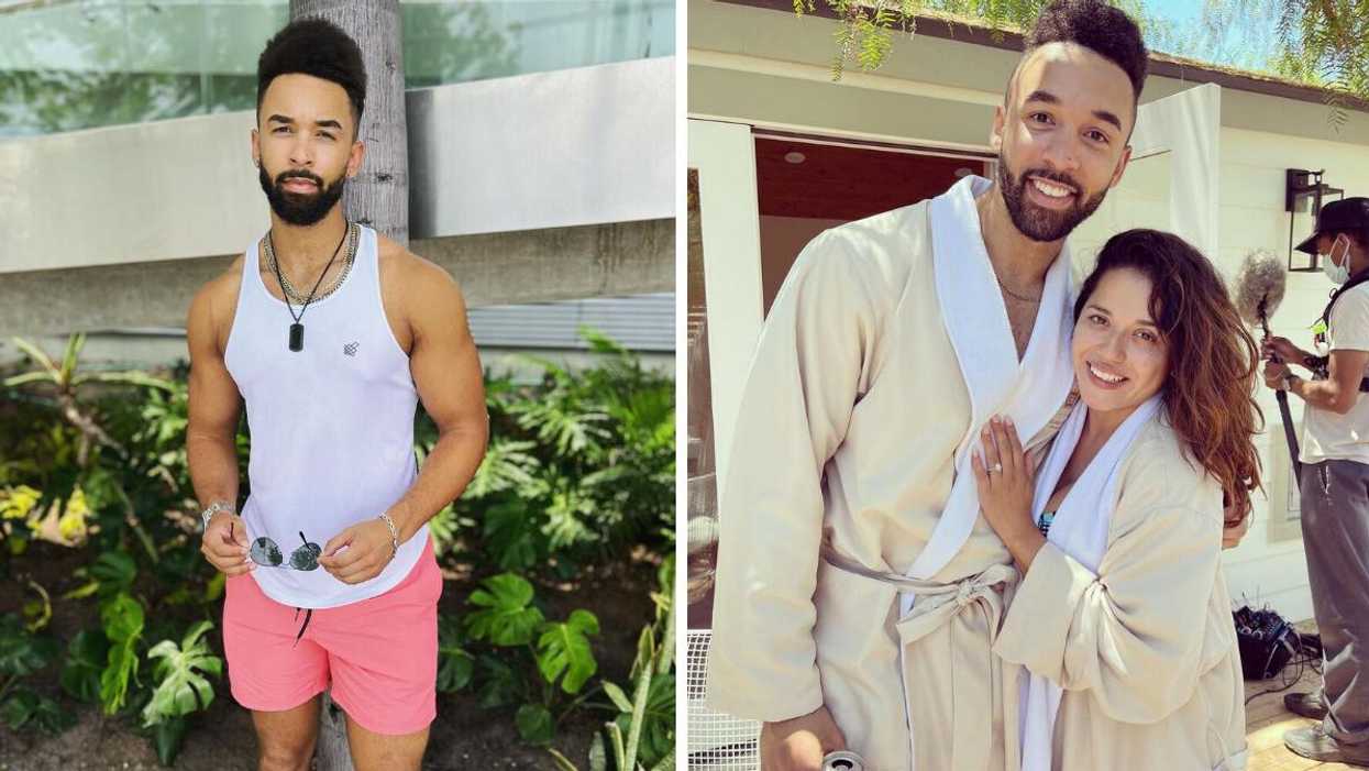 Bartise Bowden. Right: Bartise Bowden and Nancy Rodriguez from Love Is Blind season 3.