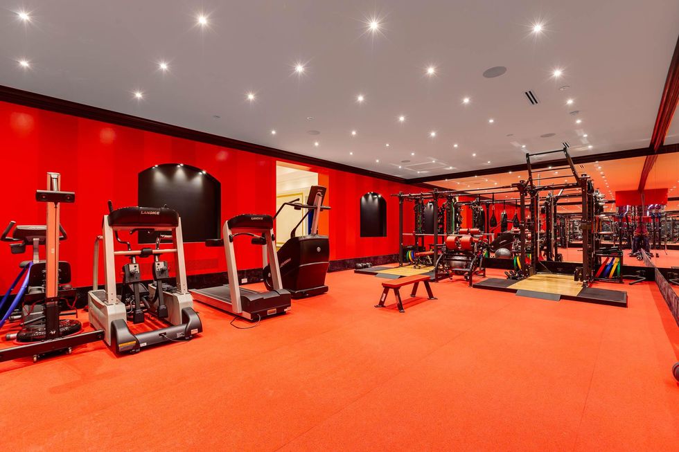 Basically a whole gym in a basement.