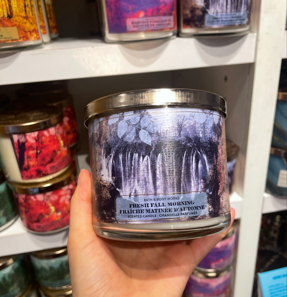 Bath & Body Works candle Fresh Fall Morning.