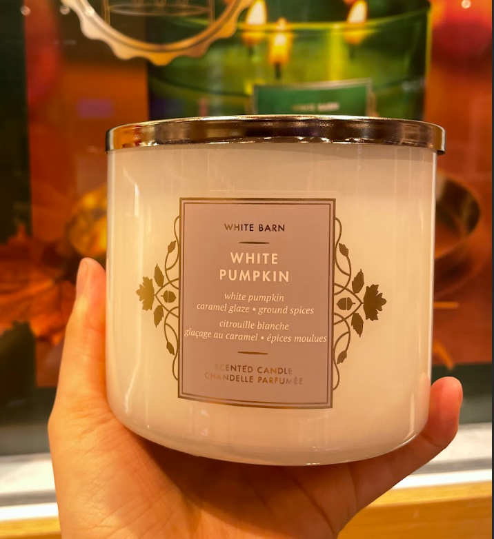 Bath & Body Works candle "White Pumpkin."
