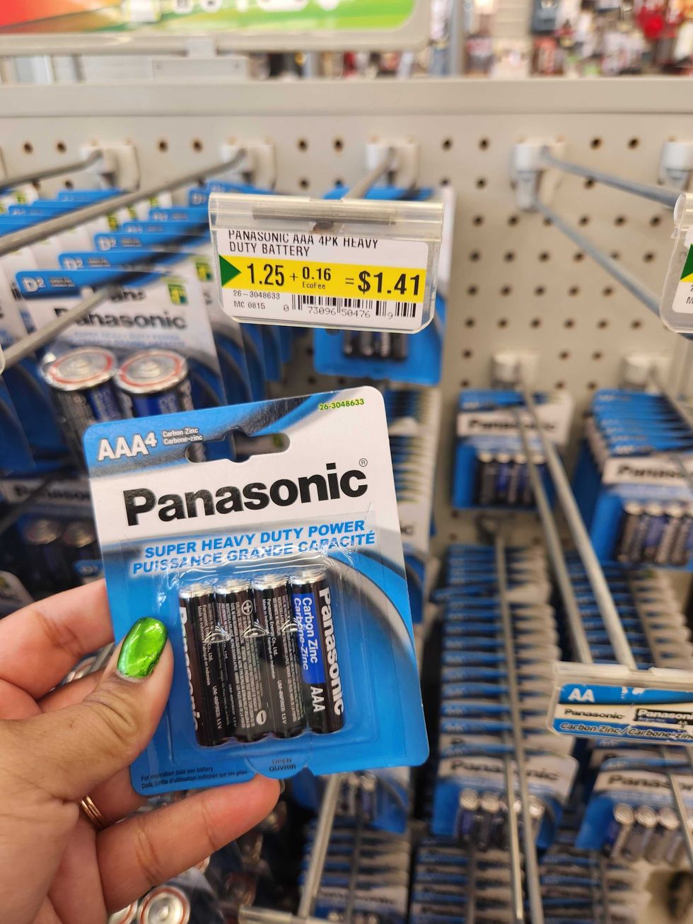 Batteries at Dollarama.