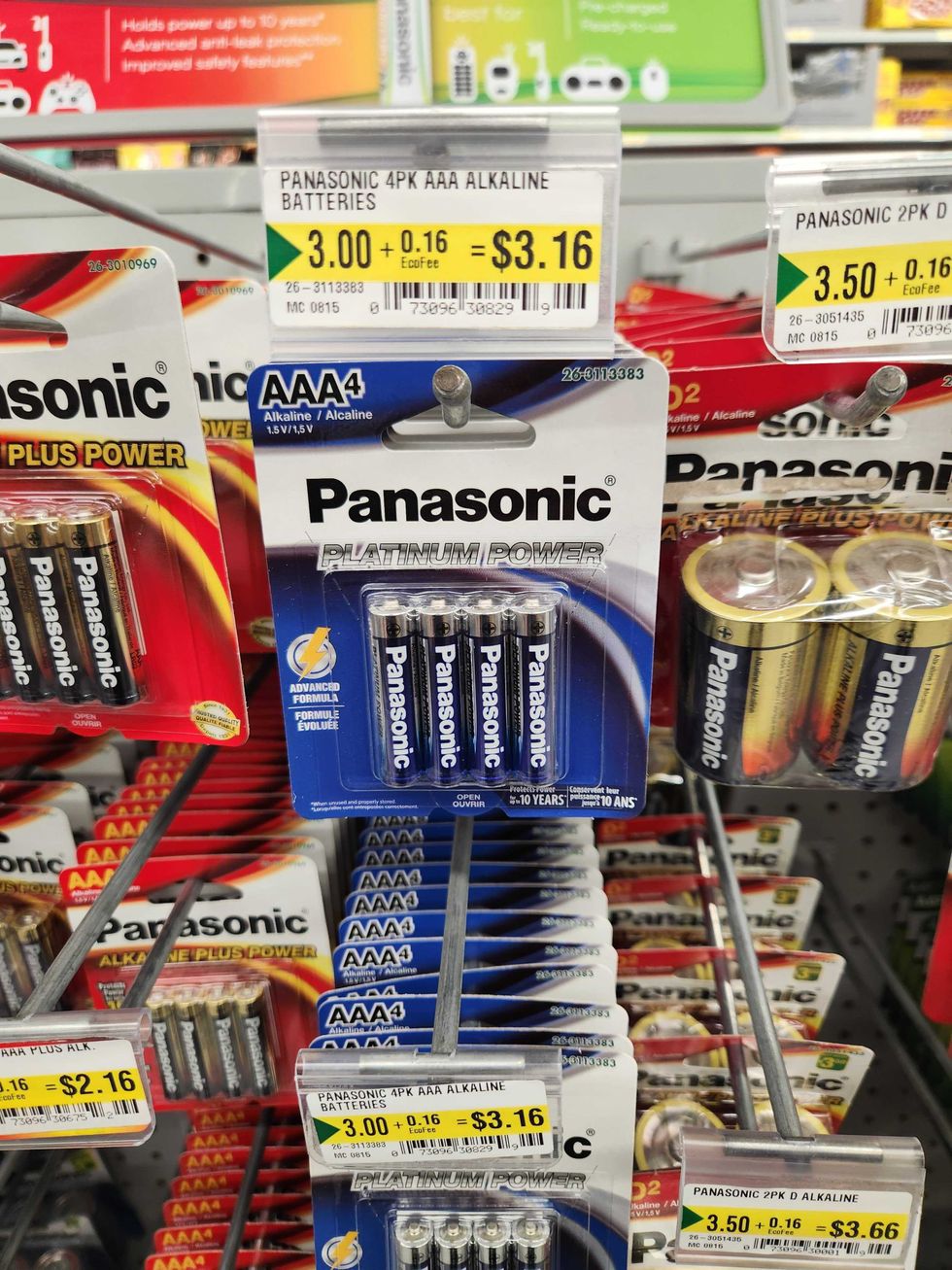 Batteries at Dollarama.