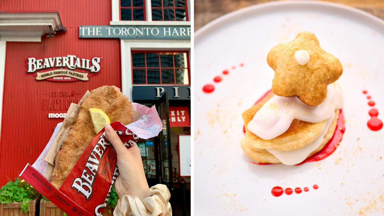 Beavertails classic Canadian dessert. Right: Beavertails fine dining experience.