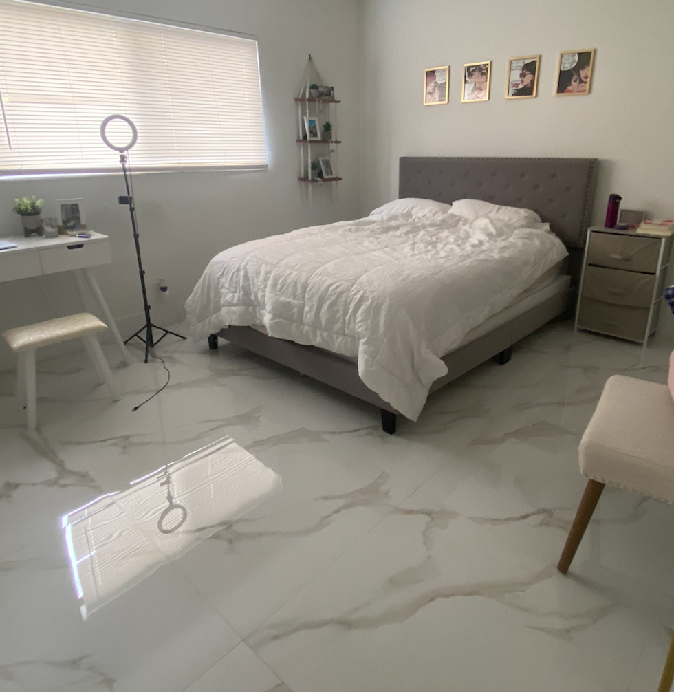 Bedroom in a Florida apartment.