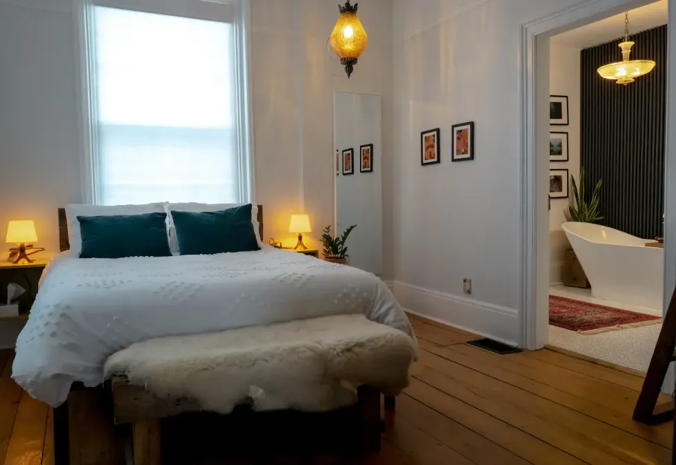 Bedroom in the Elora Heritage House.\u200b