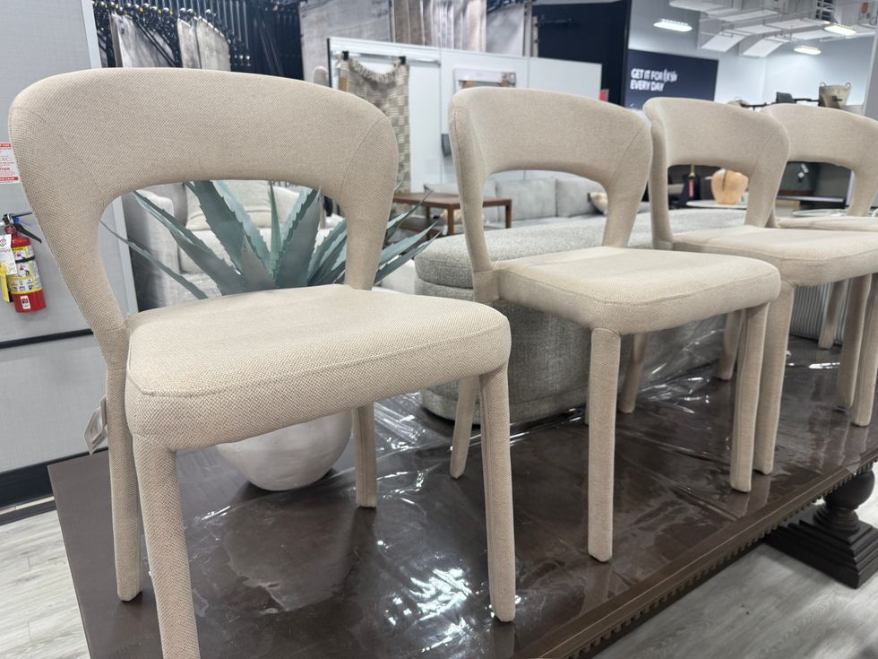 Beige chairs at a store.