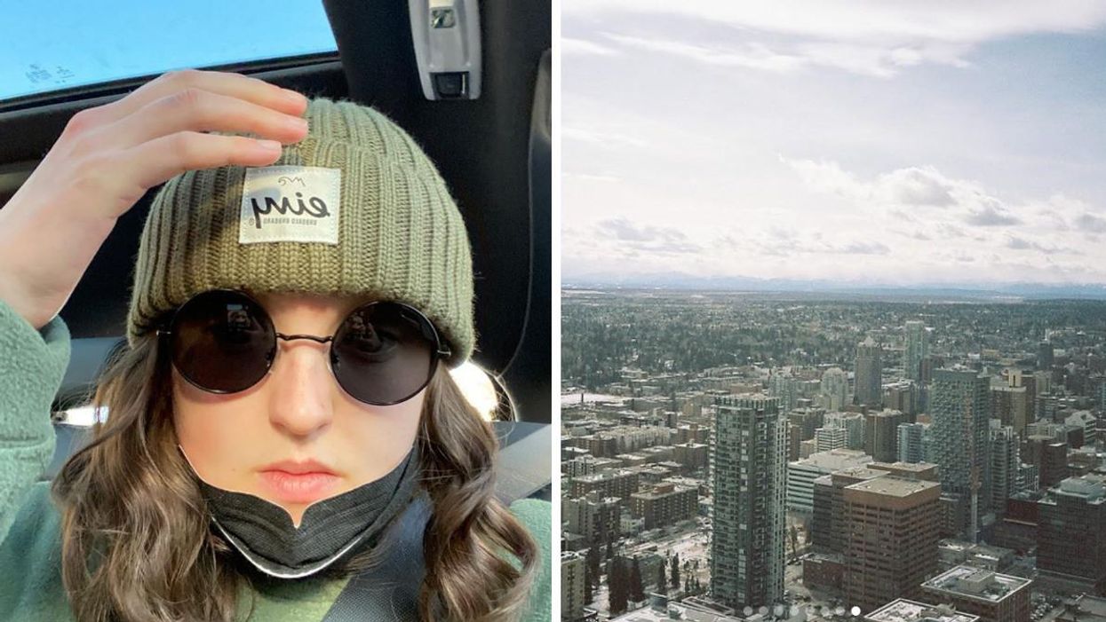 Bella Ramsey. Right: A photo of Calgary taken by Bella Ramsey.