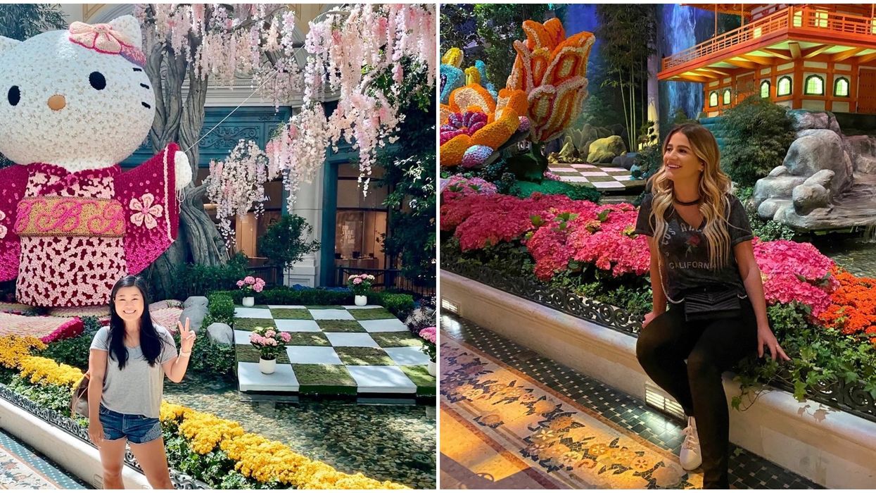 Bellagio Hotel In Las Vegas Is Now Home To A Colorful Hello Kitty Sculpture