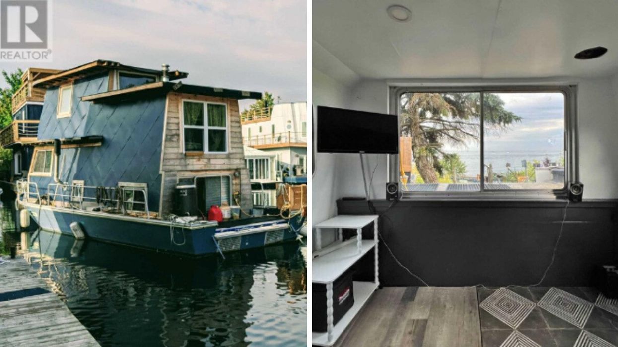 Betty White seen on the water. Right: Betty White's interiors.